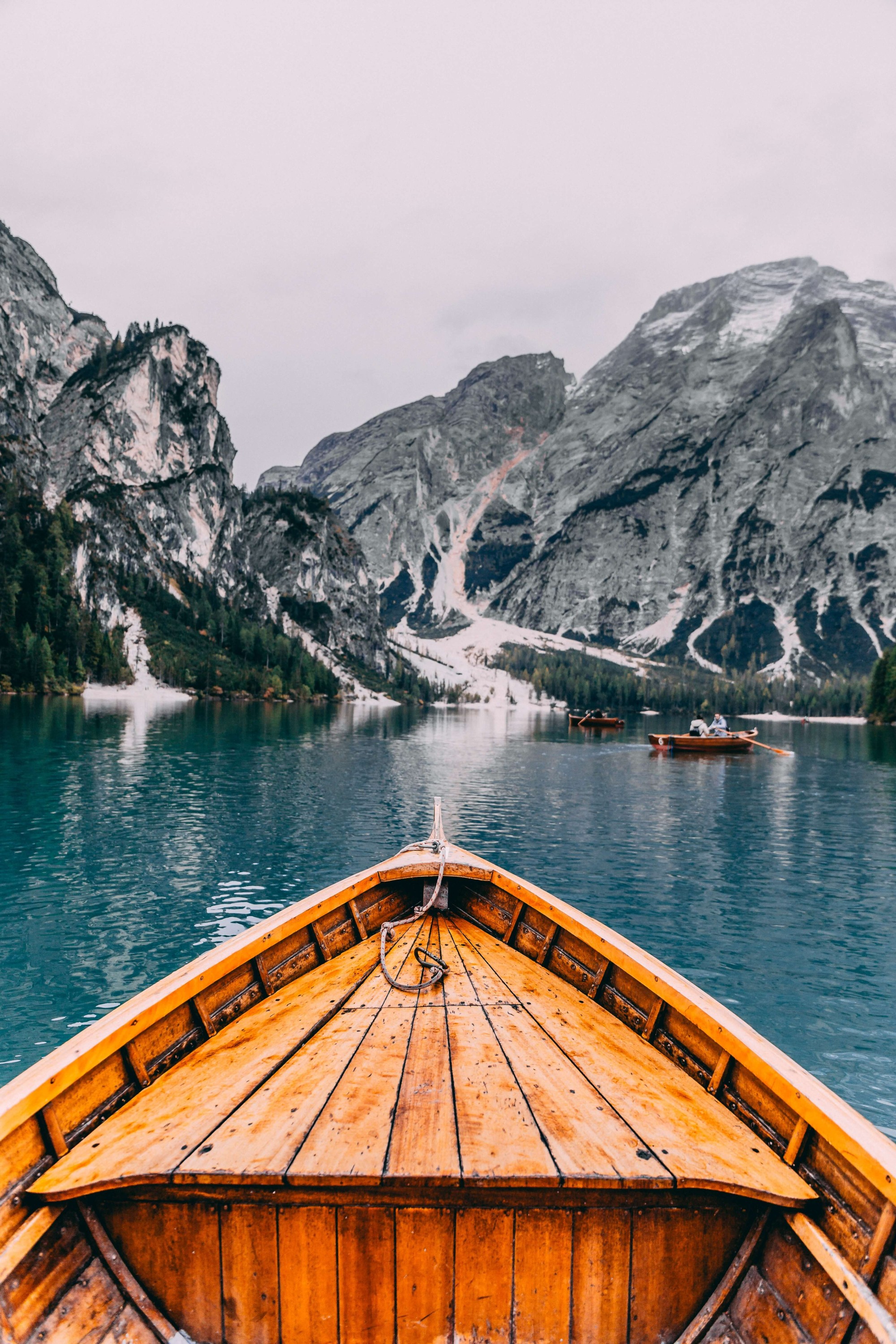 A boat on a lake